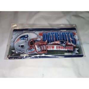 Licensed NFL New England Patriots 3D METAL CAR NOVELTY LICENSE PLATE Wincraft